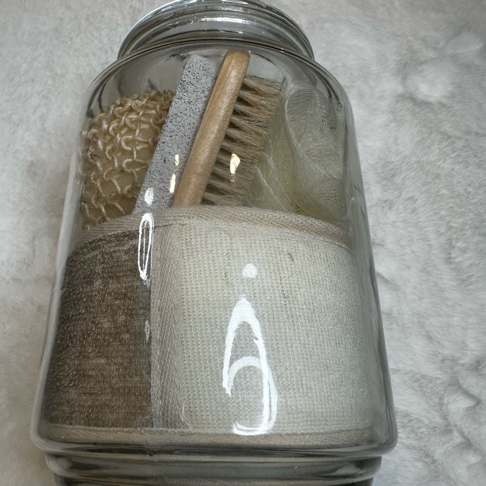 Natural Bath Set in Glass Jar
